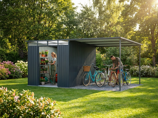 Anthracite garden shed 4.74x2.79x2.02 m galvanised steel