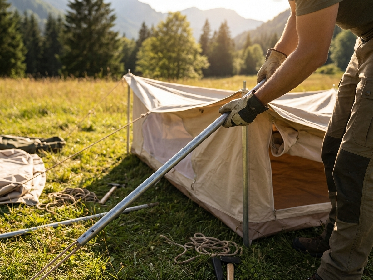 Galvanised steel pipe for storage tents, silver finish