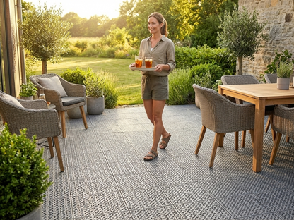 Grey plastic flooring made from high quality polyethylene - view 3