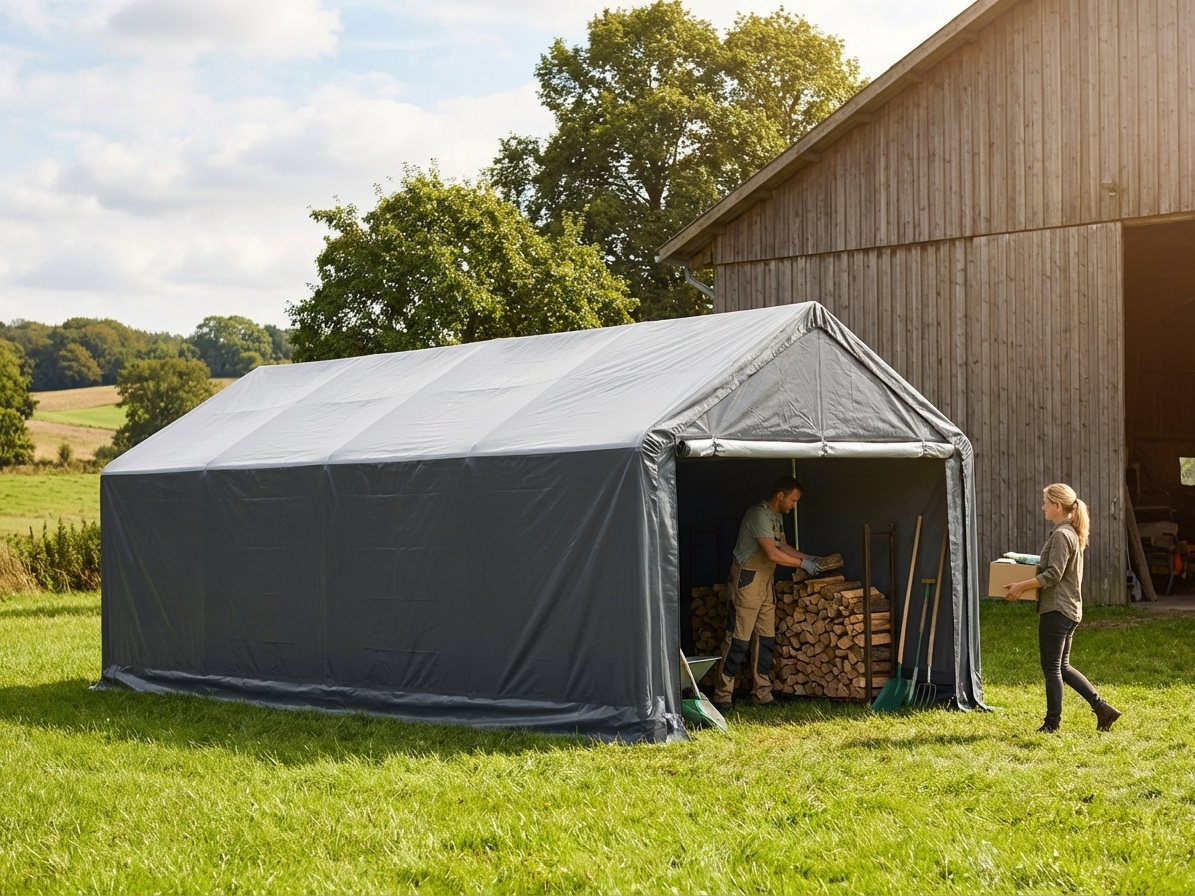 Grey PVC Storage Shelter for Outdoor Use - view 3
