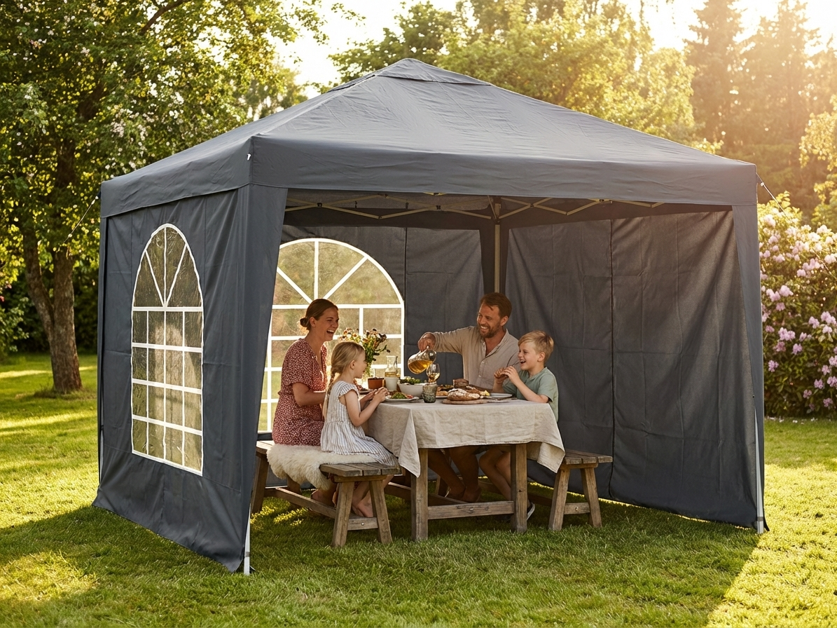 3x3 m Dark Grey PVC/Polyester Marquee for Outdoor Events - view 3