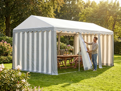 Marquee roof cover 3x6m in white and grey PVC for outdoor events - product detail