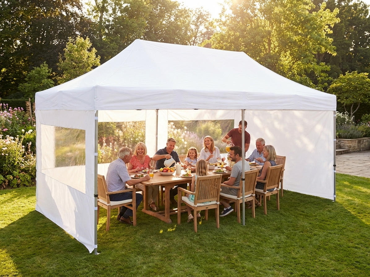 White pop up gazebo 3x6m, flame retardant for outdoor events