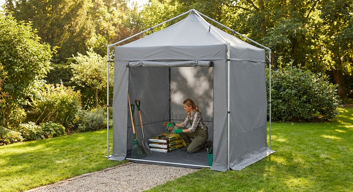 Grey storage tent 2x2x2 m for outdoor use - product detail