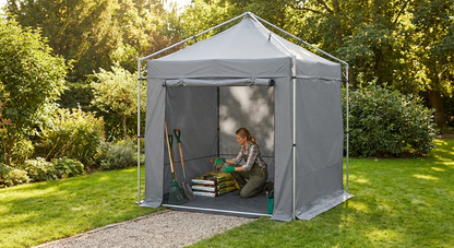Grey storage tent 2x2x2 m for outdoor use - product detail