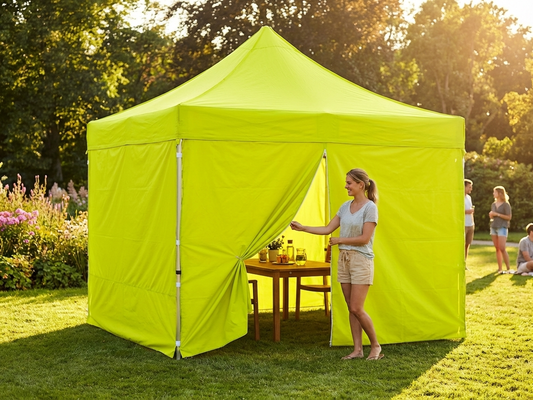 Neon yellow/green gazebo sidewall kit, 300D polyester for outdoor events