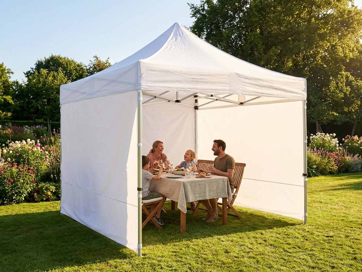 White pop-up gazebo with aluminium frame for outdoor events - view 3