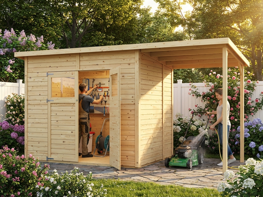 Wooden garden shed made from Nordic Spruce