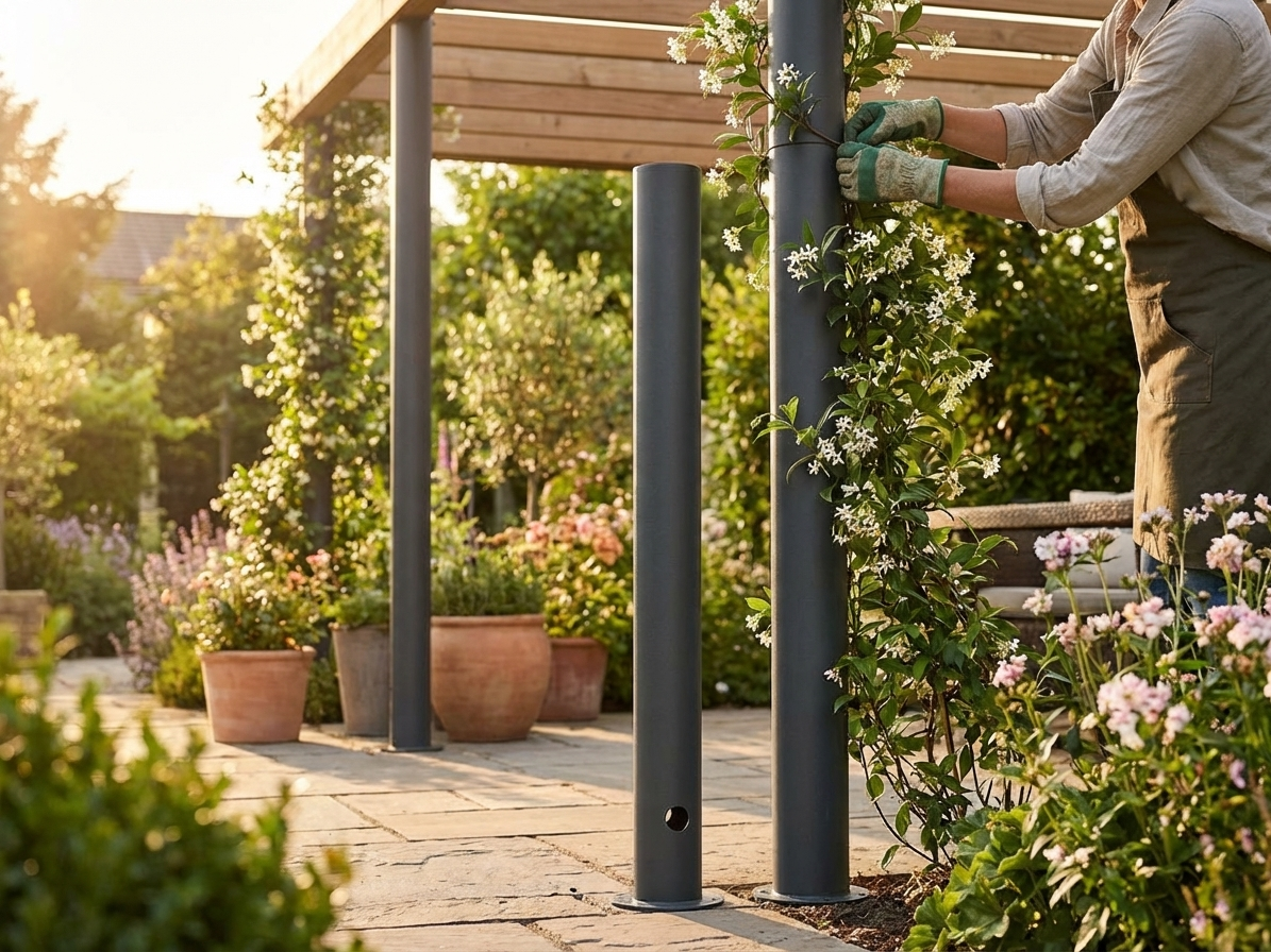 Galvanised steel pillar Ø50x1770 mm for industrial use
