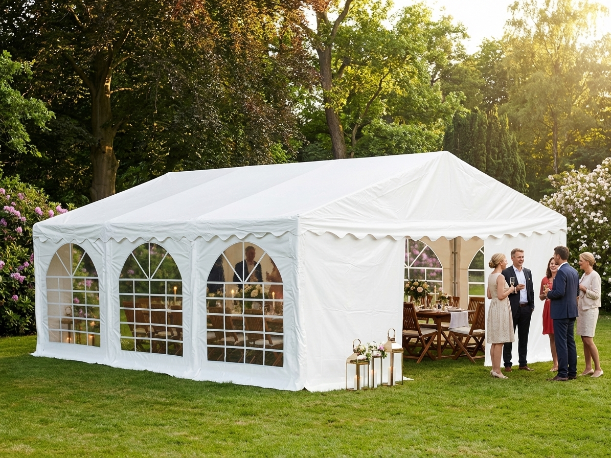 White PVC marquee tent 5x6 m for outdoor events - view 3