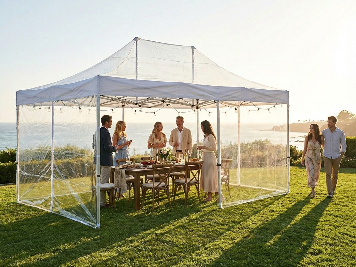 Clear pop up gazebo with aluminium frame, ideal for outdoor events - product detail