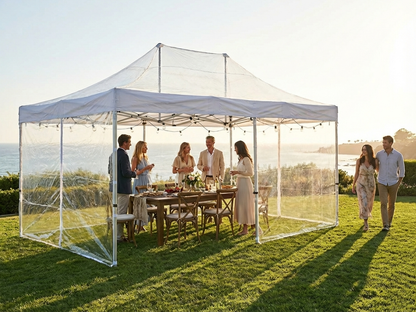 Clear pop up gazebo with aluminium frame, ideal for outdoor events - product detail