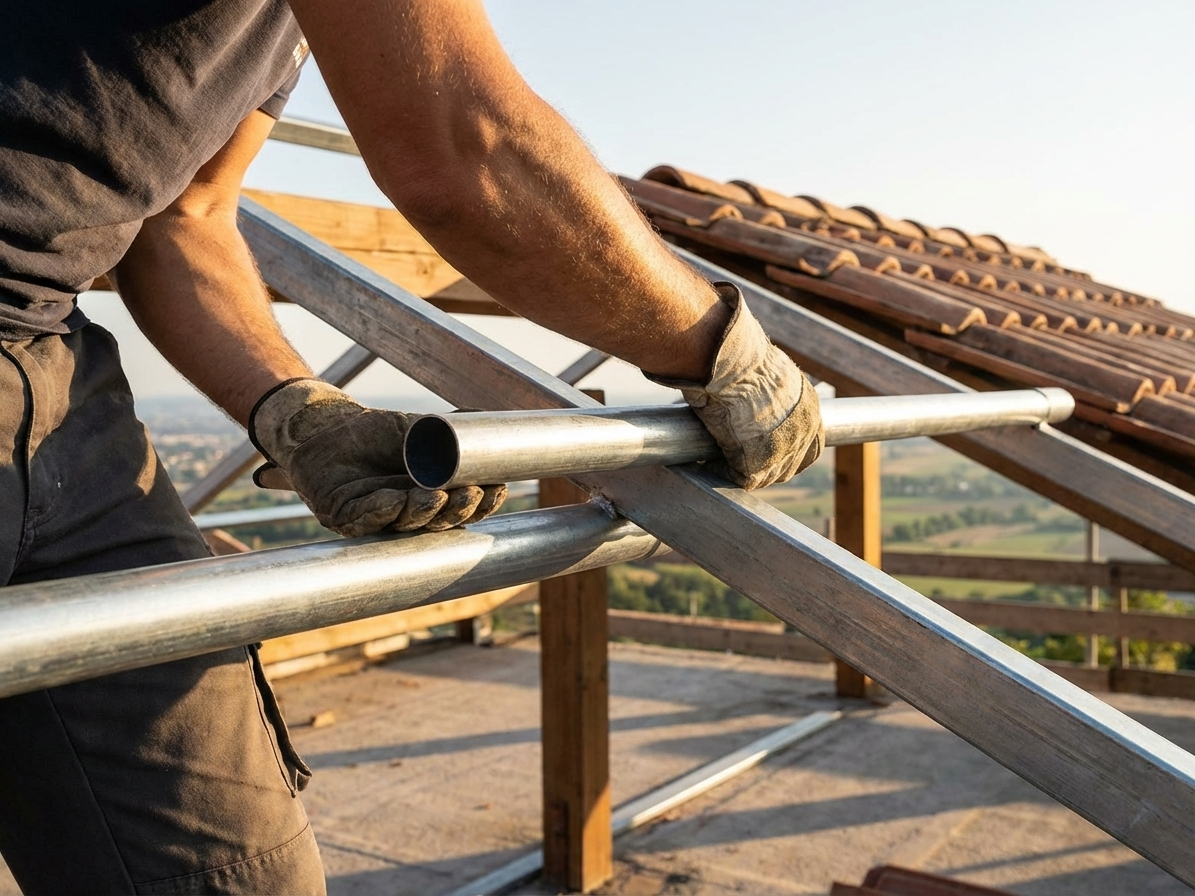 Galvanised steel roof tube Ø50 mm for industrial use - product detail