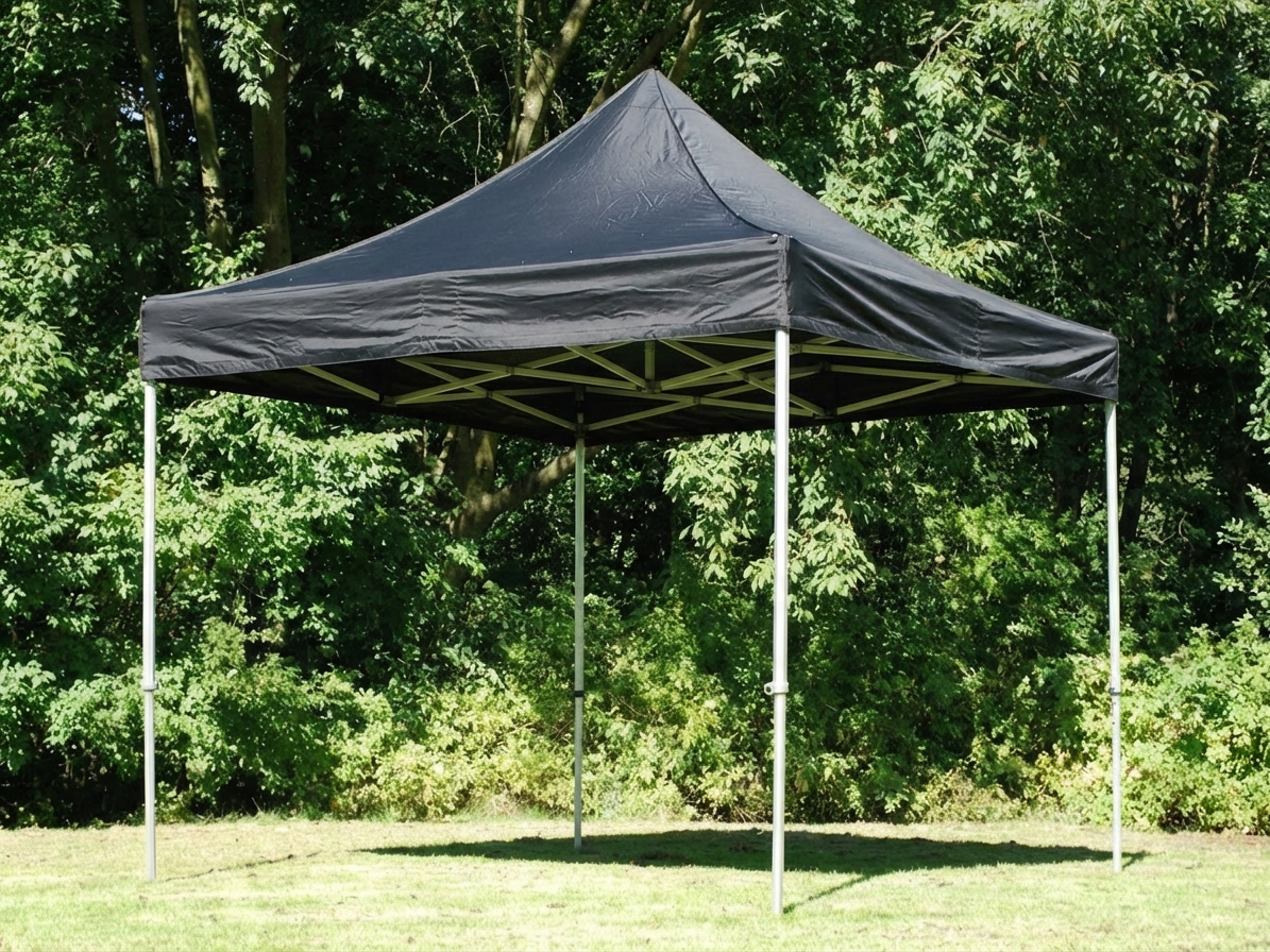 Black pop-up gazebo with aluminium frame for outdoor events