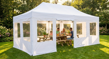 White heavy-duty pop up gazebo for outdoor events - product detail