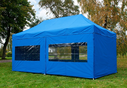 Blue Pop Up Gazebo 3x6 m with Aluminium Frame
