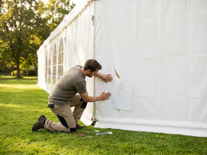 PVC repair fabric 1x1 m white for marquee repairs - view 3