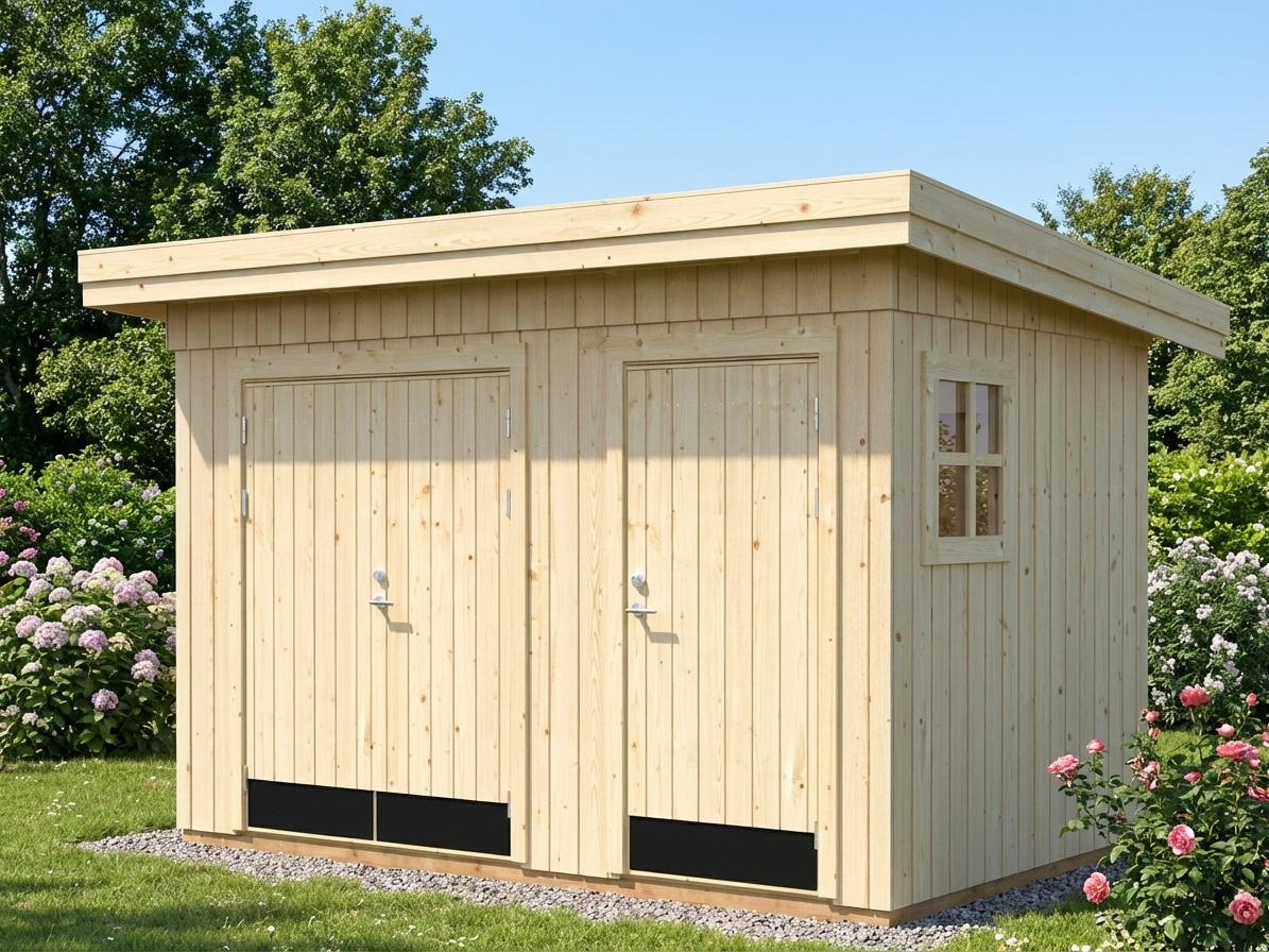 Wooden garden shed made of Nordic Spruce, natural colour - product detail