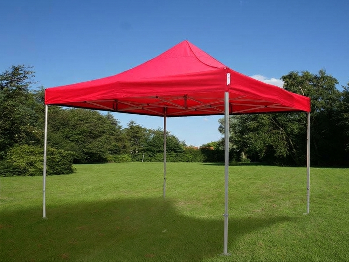 Red pop-up gazebo with aluminium frame, 4x4m size - product detail