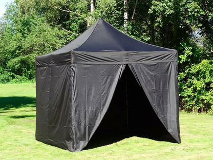 Black pop-up gazebo 3x3 m with steel frame for outdoor events