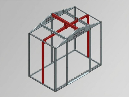 Steel reinforcement rafter for shed support, silver zinc-coated