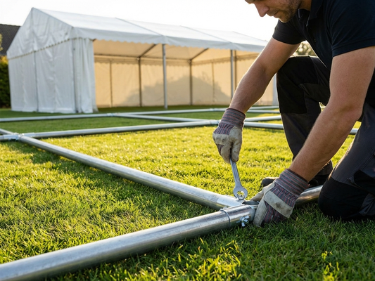 Ground bar frame for 6x10m marquee, galvanised steel