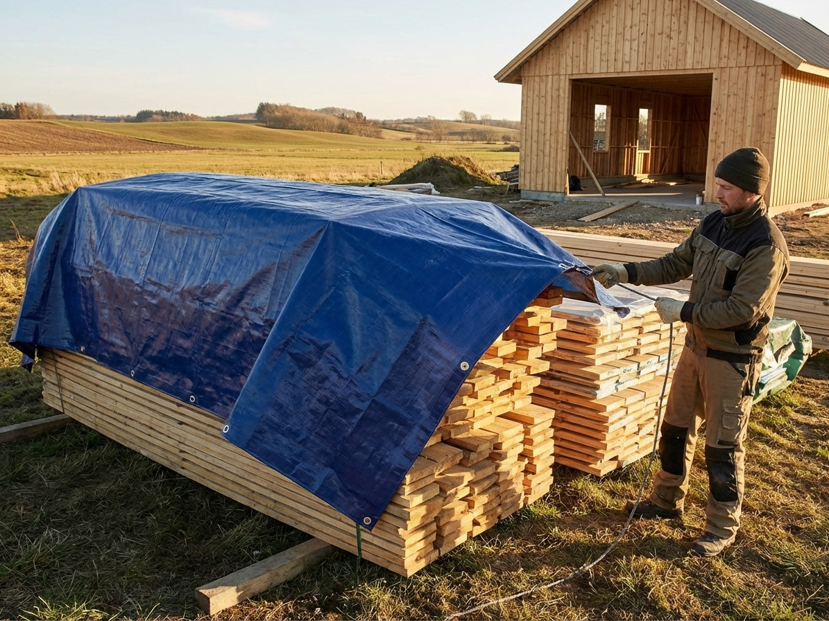 Blue tarpaulin 10x15 m for outdoor use - product detail