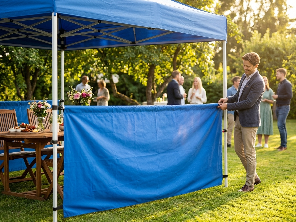 Blue sidewall for FleXtents PRO 6m for outdoor use - view 3