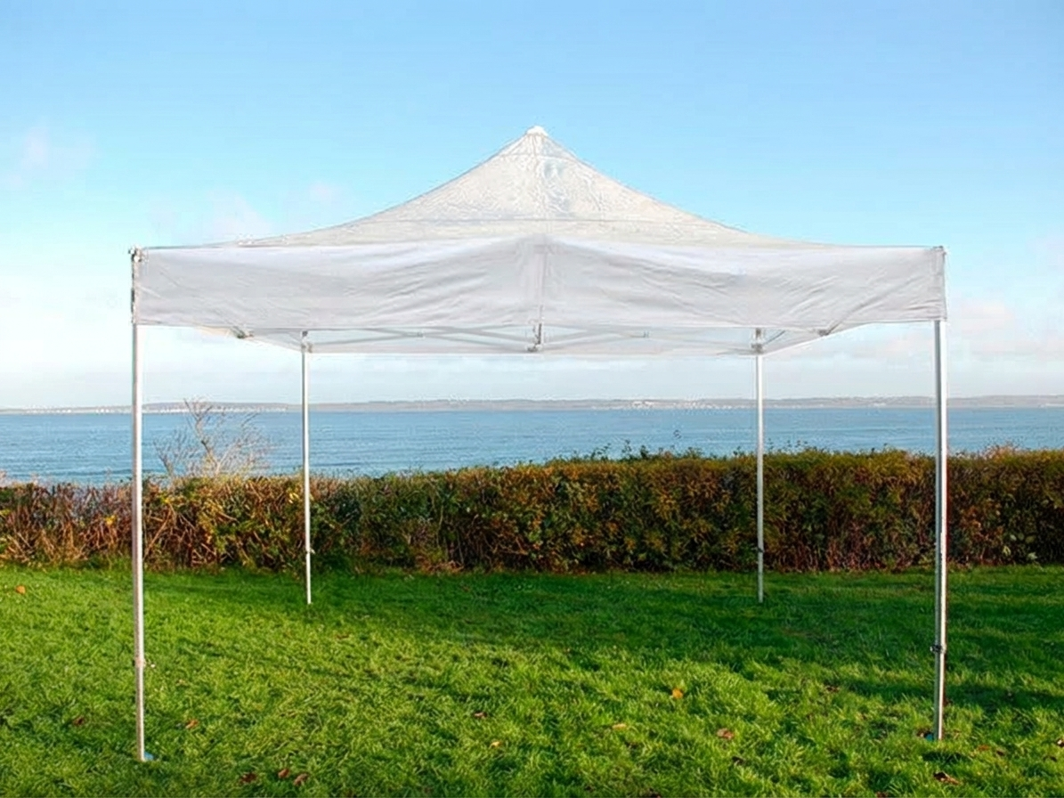 Pop up gazebo with transparent PVC roof and steel frame, 4x4 m - product detail
