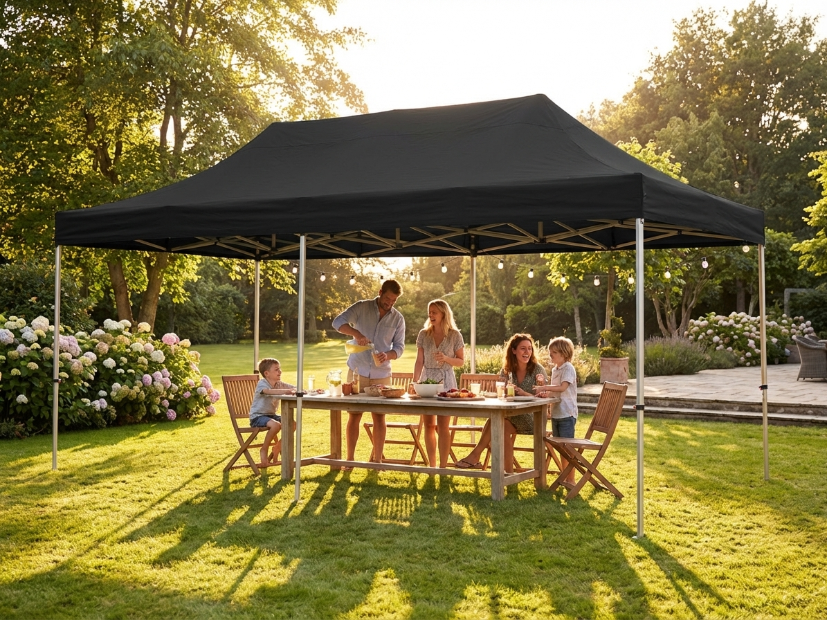 Black pop-up gazebo with aluminium frame for outdoor events - view 3