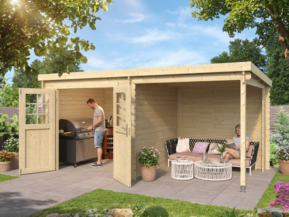 Wooden garden shed made of Nordic Spruce for outdoor storage