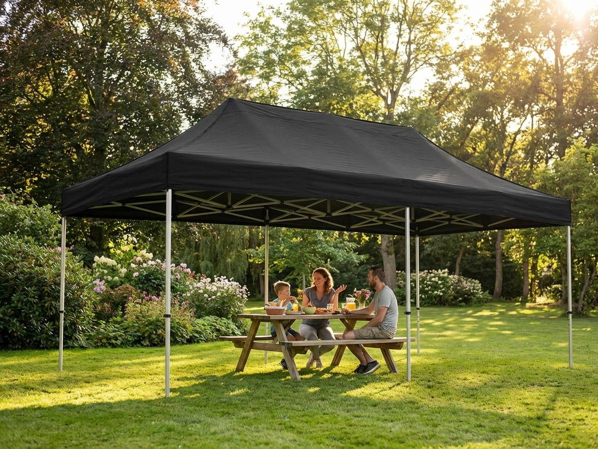 Pop Up Gazebo 3x6 m Black Steel Frame for Outdoor Events - view 3