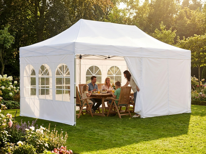 White pop up gazebo sidewall 4x6m for outdoor use - product detail