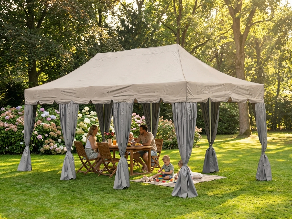 Pop up gazebo in latte colour with aluminium frame for outdoor events - view 3