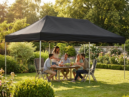 Pop Up Gazebo 3x6m Black with Aluminium Frame - product detail