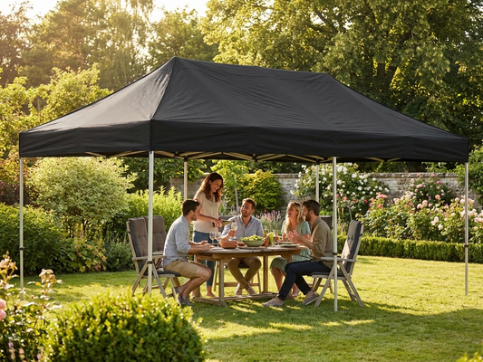 Pop Up Gazebo 3x6m Black with Aluminium Frame - product detail