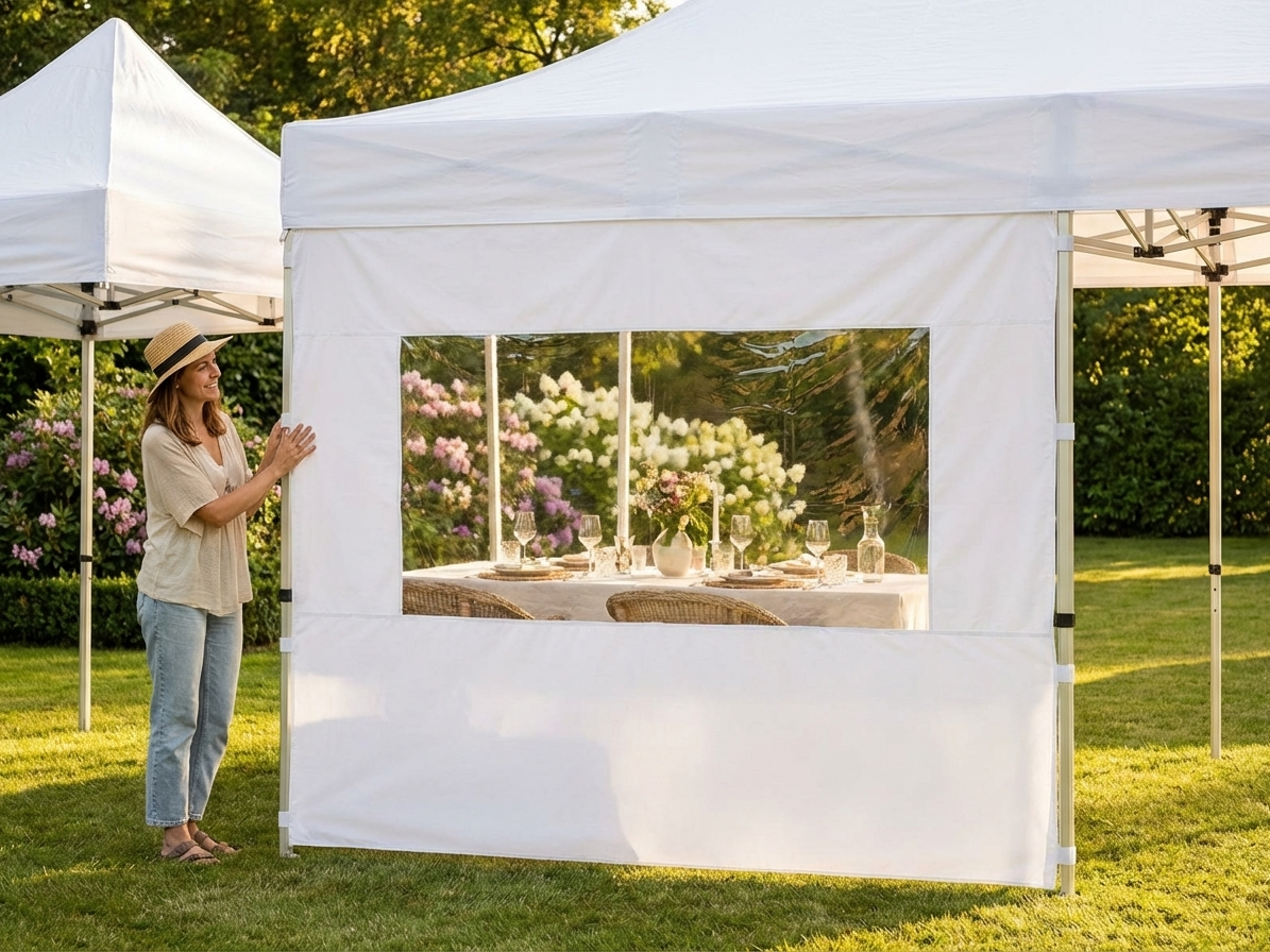 White sidewall with panorama window for event tents - view 3