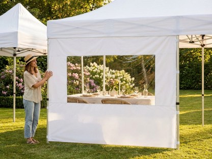 White sidewall with panorama window for event tents - view 3