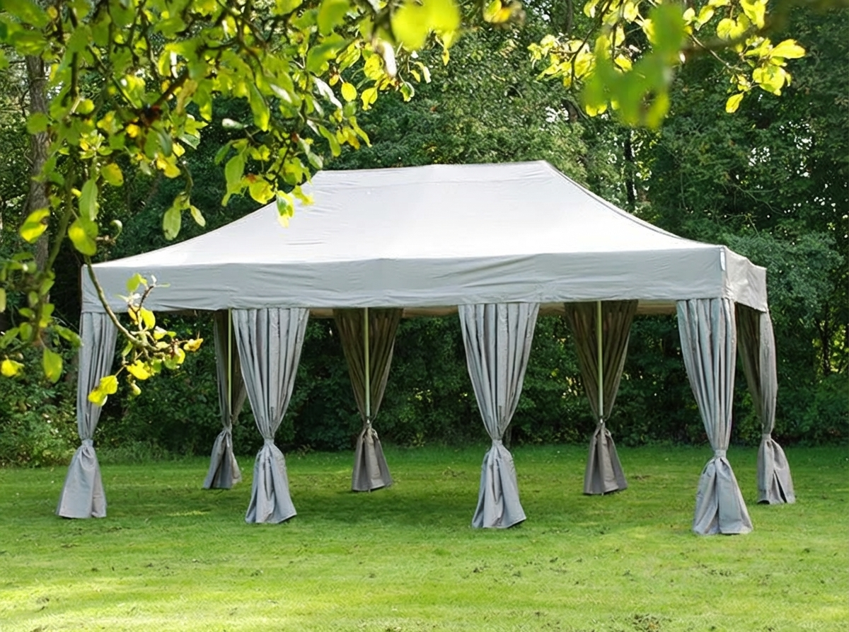 Pop up gazebo 4x6m in latte colour with aluminium frame for outdoor events - product detail