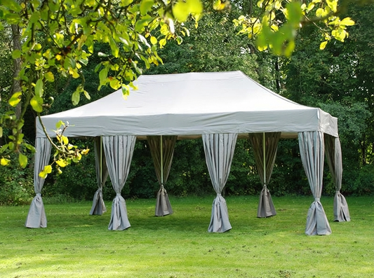 Pop up gazebo 4x6m in latte colour with aluminium frame for outdoor events - product detail