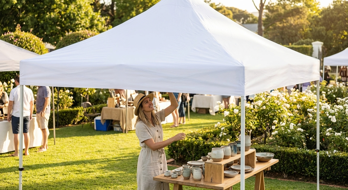Heavy Duty PVC Gazebo Roof Cover 4x6 m White for outdoor events - product detail