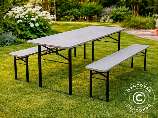 Beer Table Set 167x50x75 cm Grey for Outdoor Events