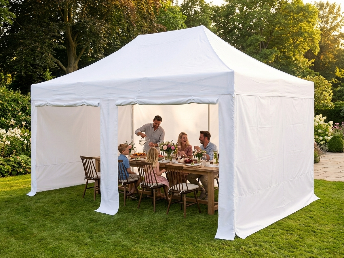 White pop-up gazebo with aluminium frame, 4x6m size for outdoor use - view 3