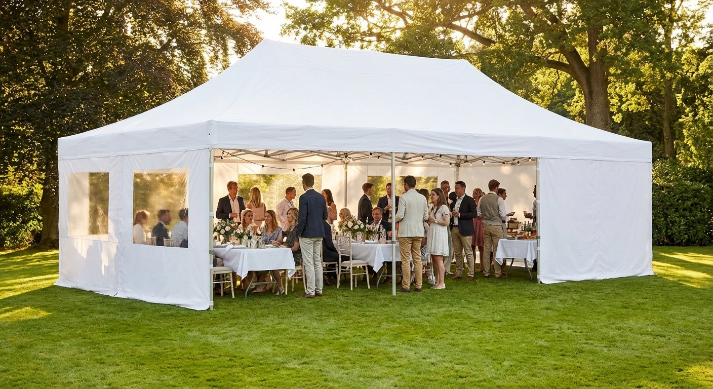 Pop-Up Gazebo 4x6m White for Outdoor Events - product detail