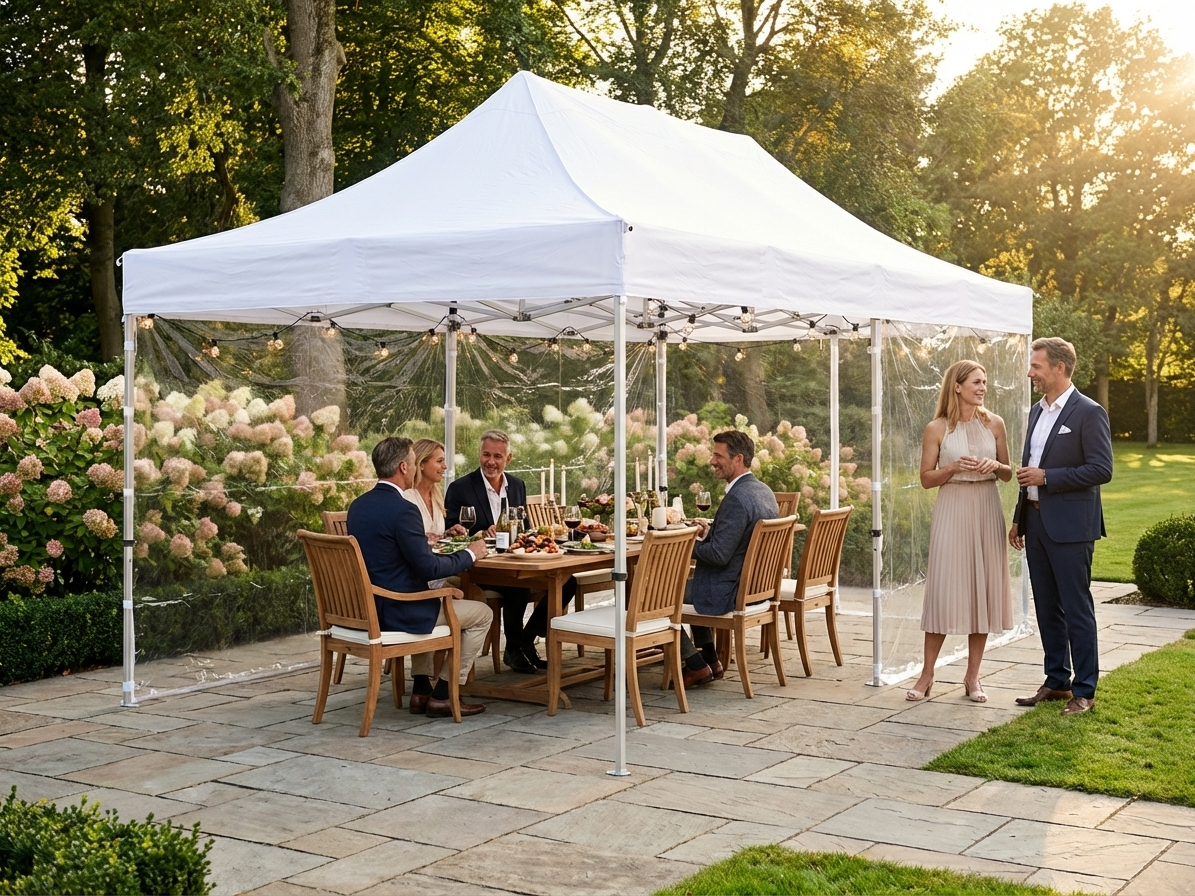 Clear pop up gazebo with aluminium frame for outdoor events
