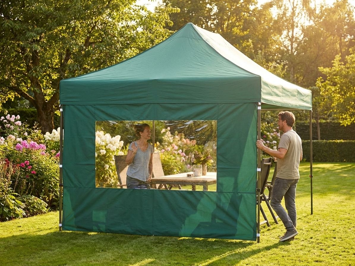 Green panorama sidewall, 3m, polyester PVC for outdoor events