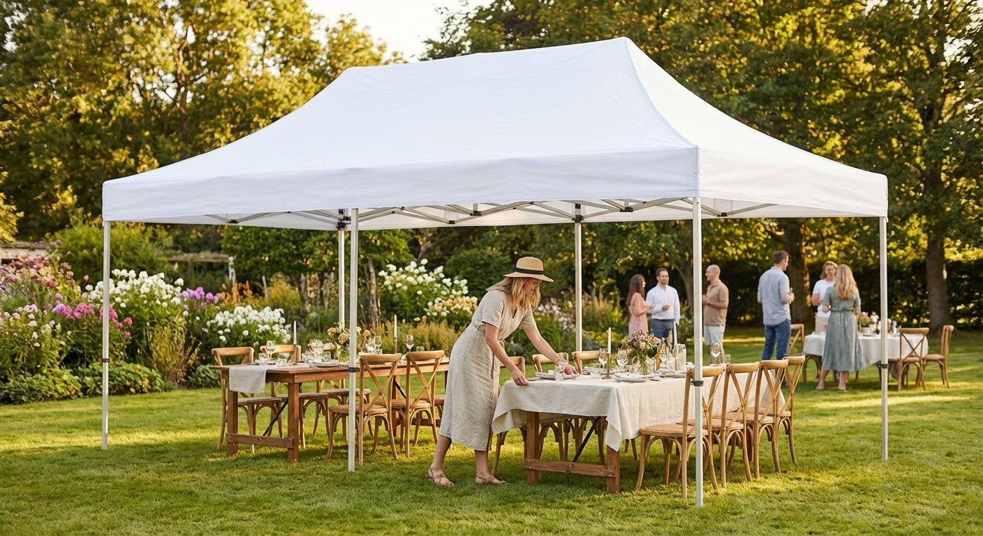 White Gazebo Roof Cover 4x8m for Outdoor Events - product detail