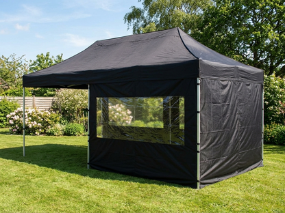 Black pop up gazebo 3x6m with aluminium frame for outdoor events