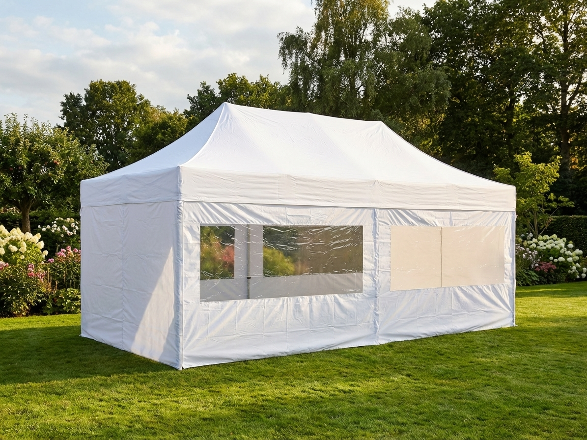 Pop Up Gazebo 3x6 m White with Aluminium Frame and Sidewalls - product detail