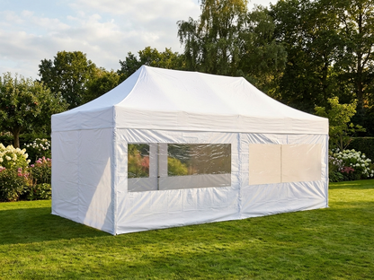 Pop Up Gazebo 3x6 m White with Aluminium Frame and Sidewalls - product detail